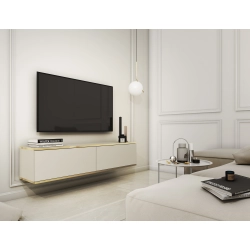 Szafka RTV Beżowa - Złota  135 cm